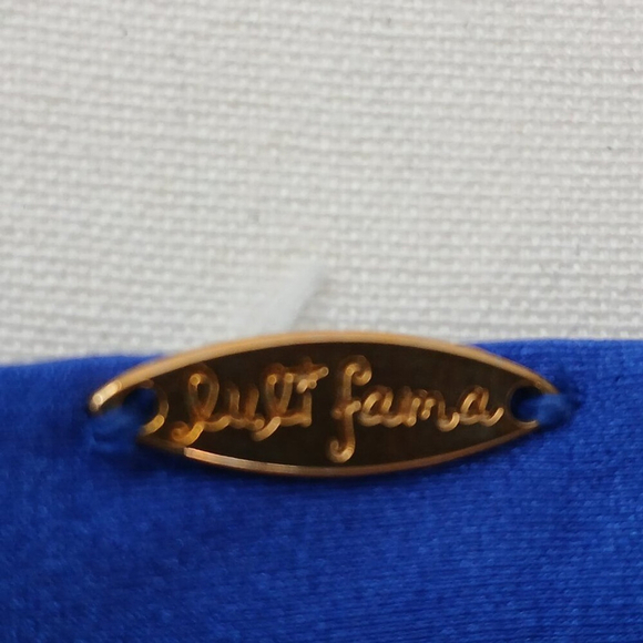 Luli Fama Hand Knit Crochet Flower 2 Piece Bikini Electric Blue Size Large/12 - Picture 9 of 9